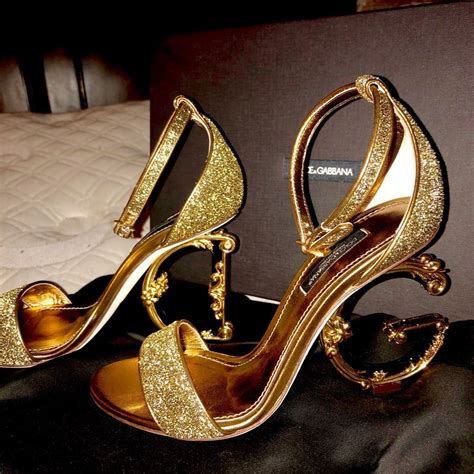 dolce & gabbana gold heels